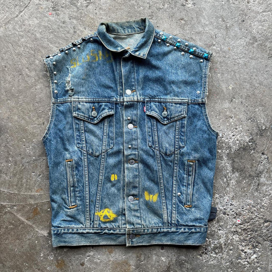 Crazy Punk Cat Levi’s trucker vest