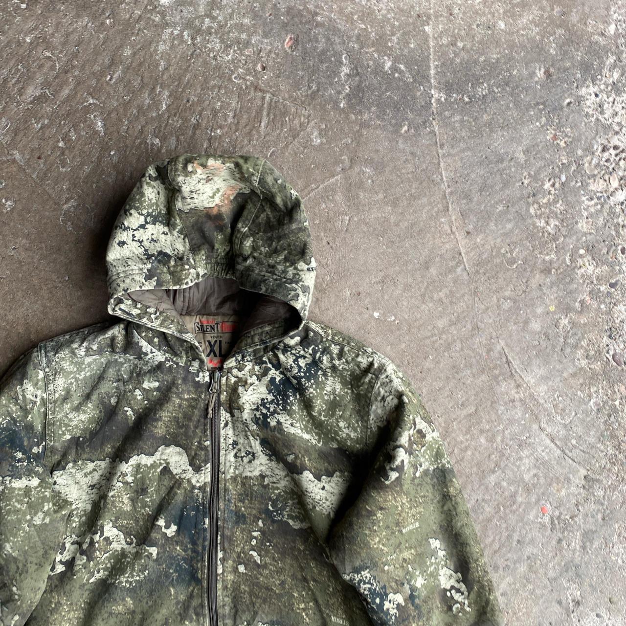 Green Camo Zip Up Hooded Jacket - M (women’s)