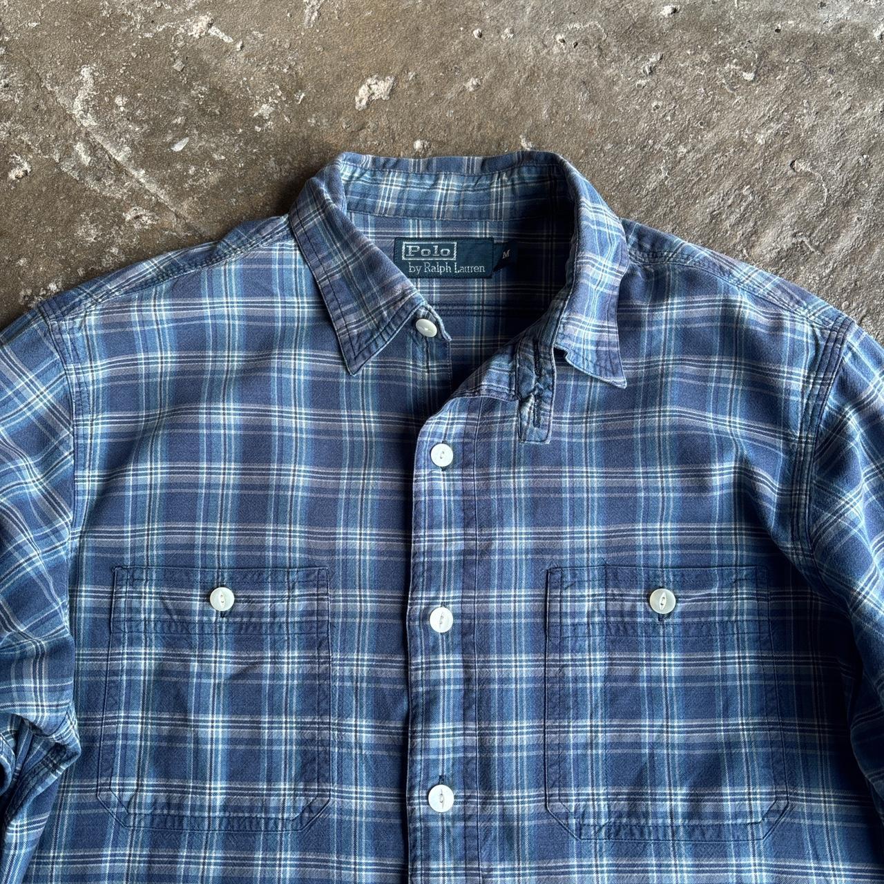 90s Blue chequered Polo Ralph Lauren shirt