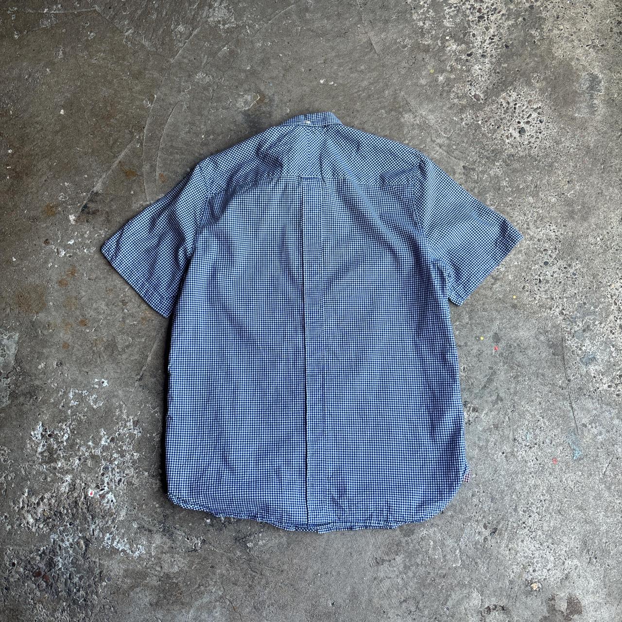 Blue & White Fred Perry Checkered Short Sleeve Shirt