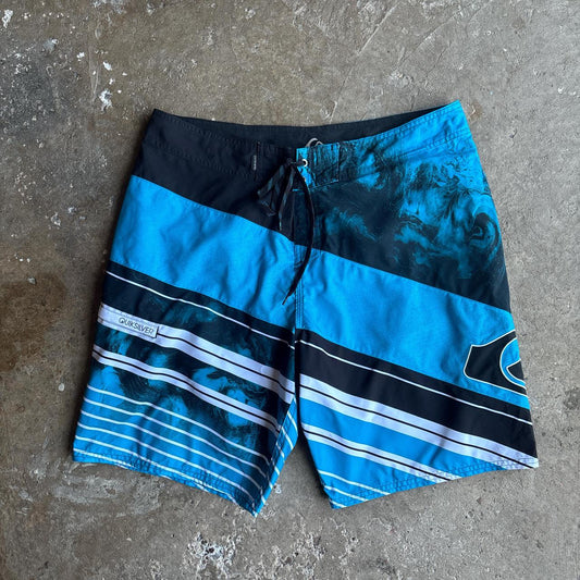 00s black, grey and white Quiksilver board shorts