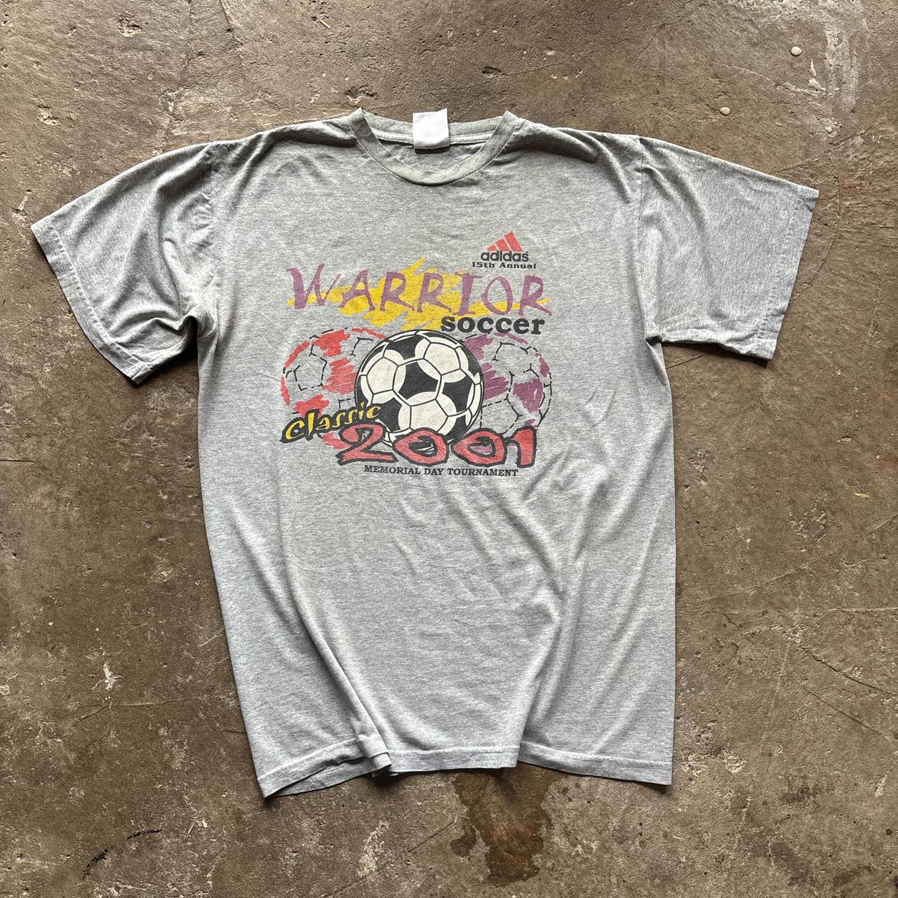 00s Grey Adidas graphic  t-shirt - M