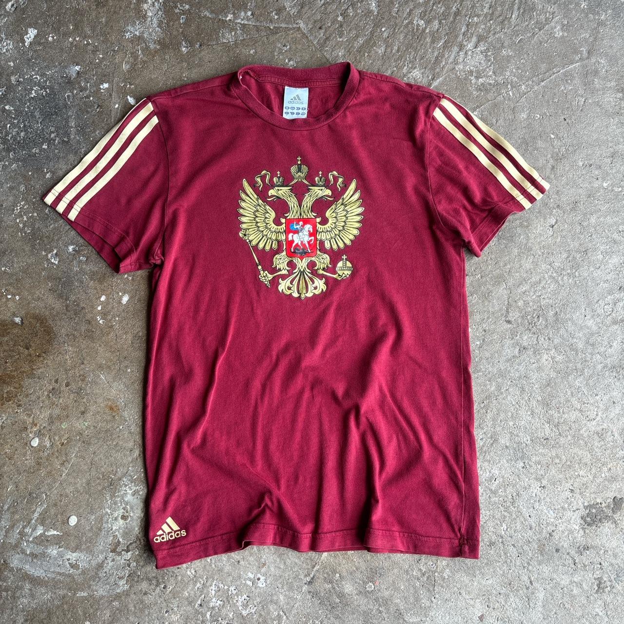 00s Adidas Russia Football fan tee in burgundy