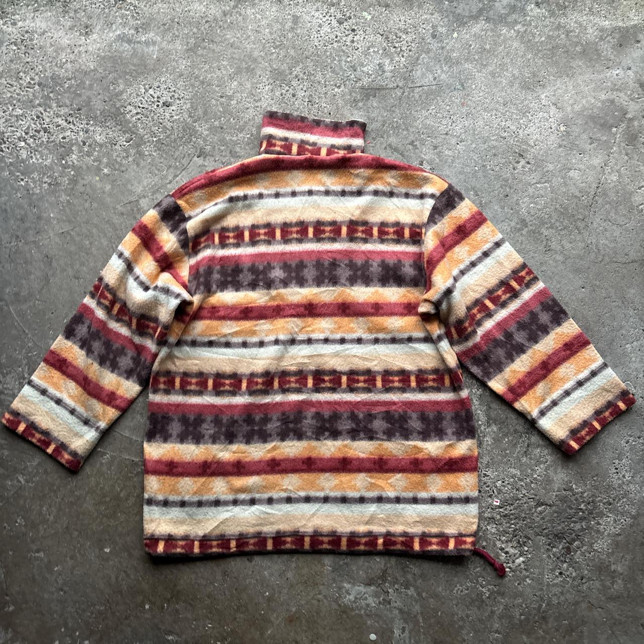 Vintage Orange and red crazy fleece