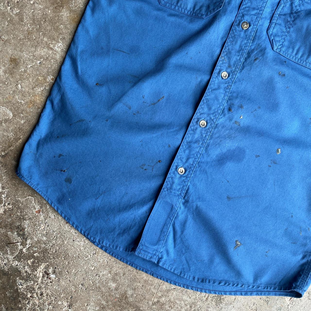 Blue Carhartt Short Double Pocket Sleeve Shirt - M