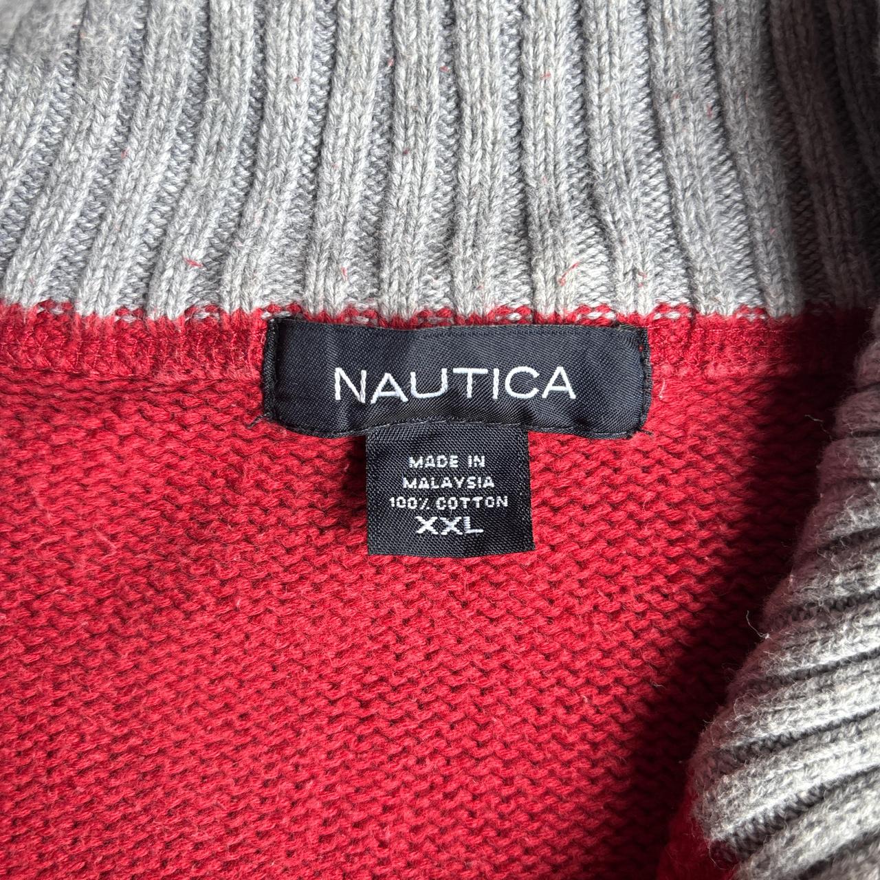 Red 1/4 Zip Nautica Sweater - 2XL