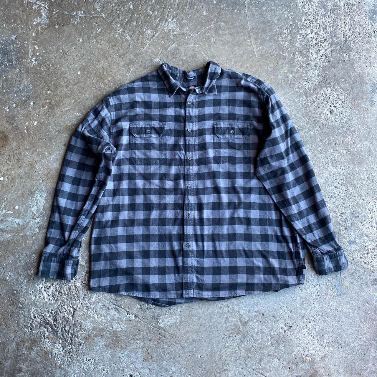 Black & Grey Checkered Dickies Flannel Shirt - 2XL