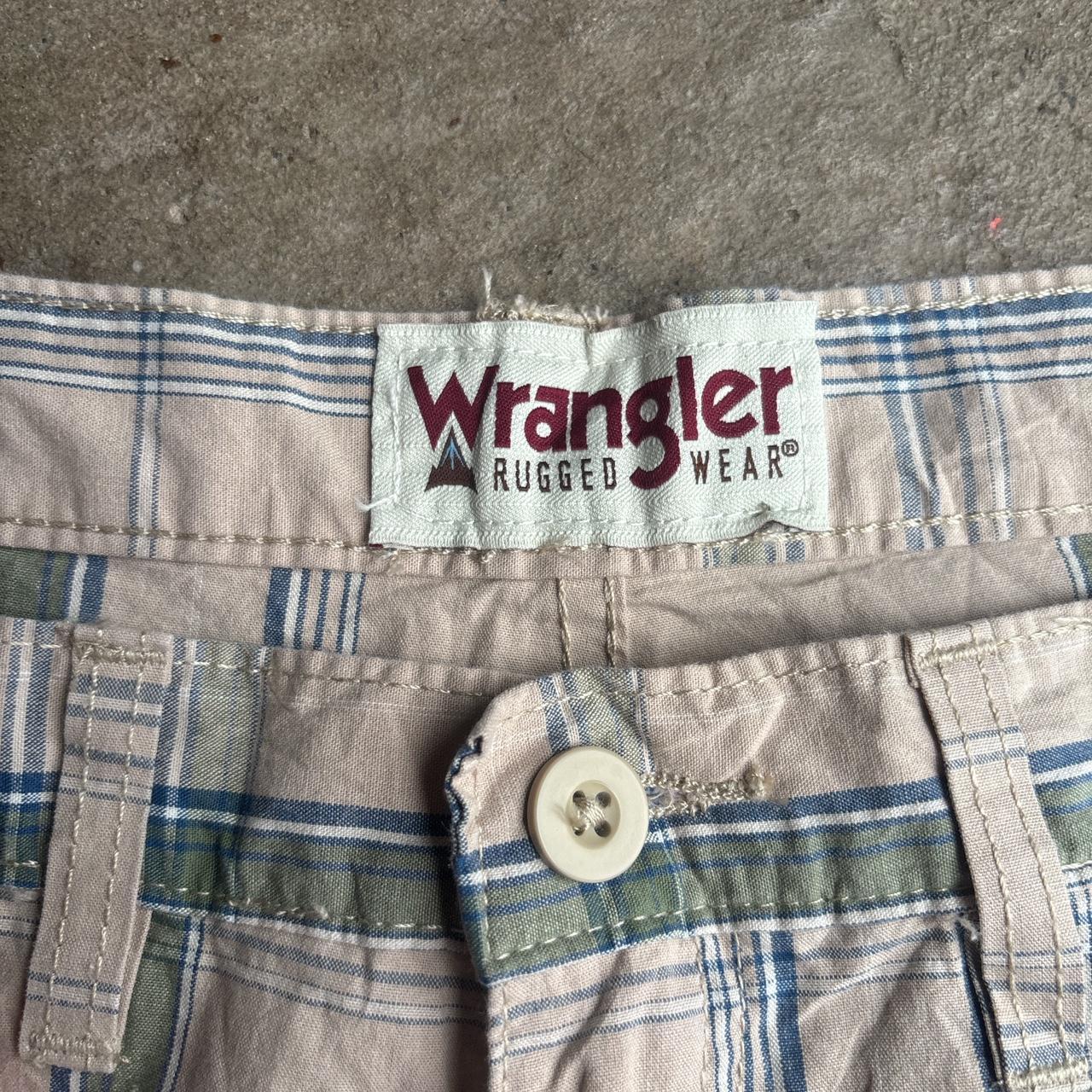 Beige Checkered Wrangler Shorts