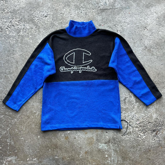 Vintage blue and black Champion fleece pullover