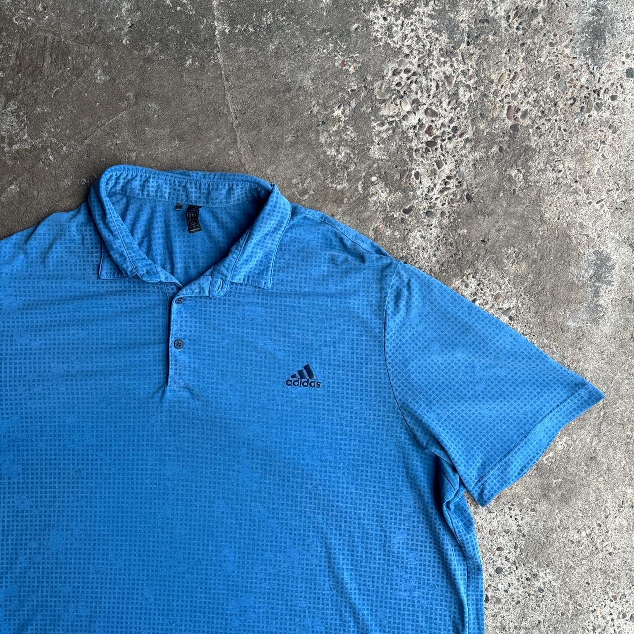 Blue Pattern Adidas Golf Polo Shirt - 2XL