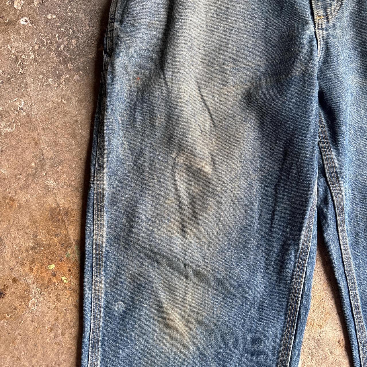 Washed Blue Denim Carhartt Ripped Jeans