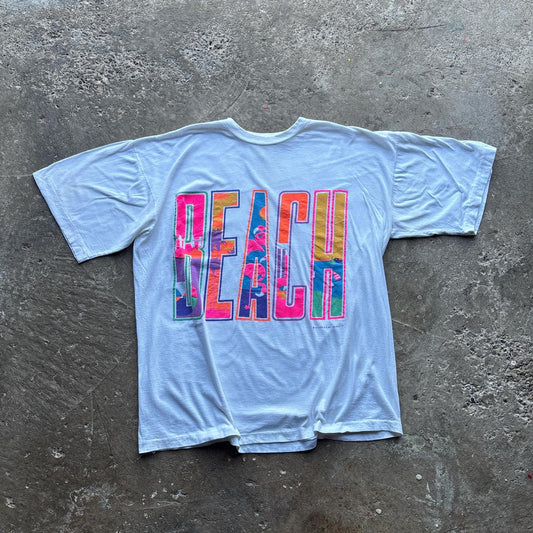 Vintage White ‘Beach’ graphic tee - XXL