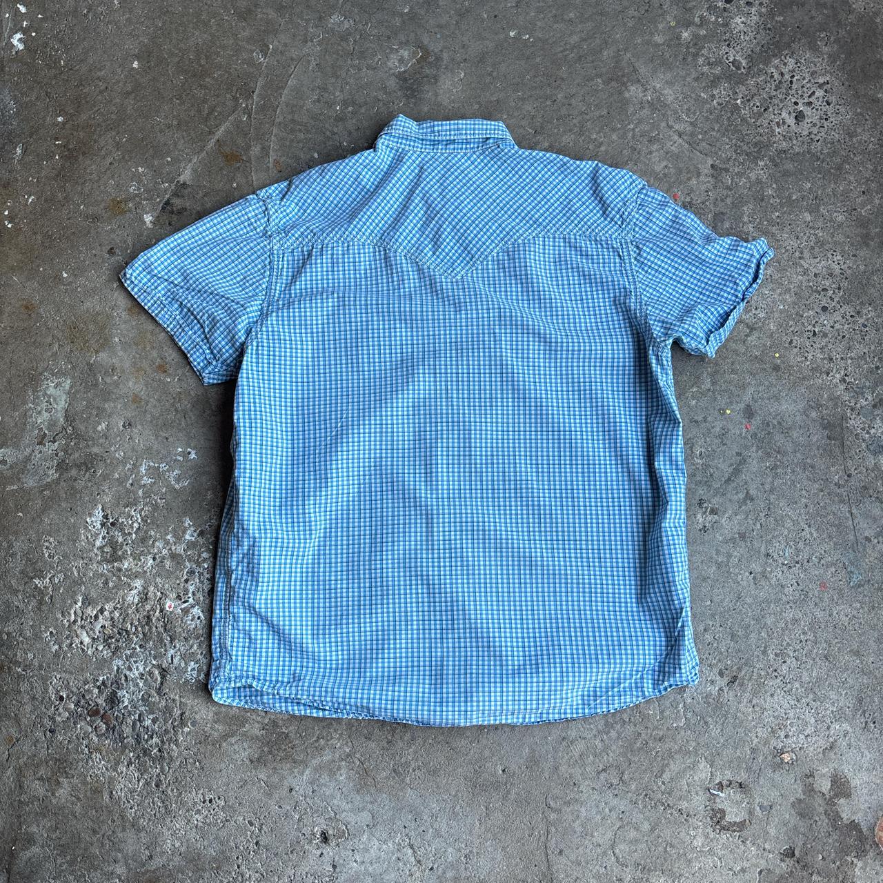 Blue & White Checkered Levi’s Short Sleeve Shirt