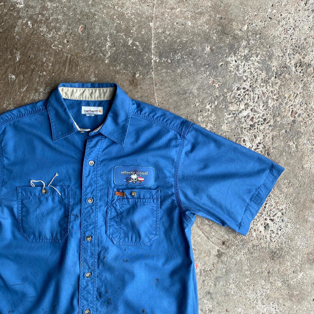 Blue Carhartt Short Double Pocket Sleeve Shirt - M