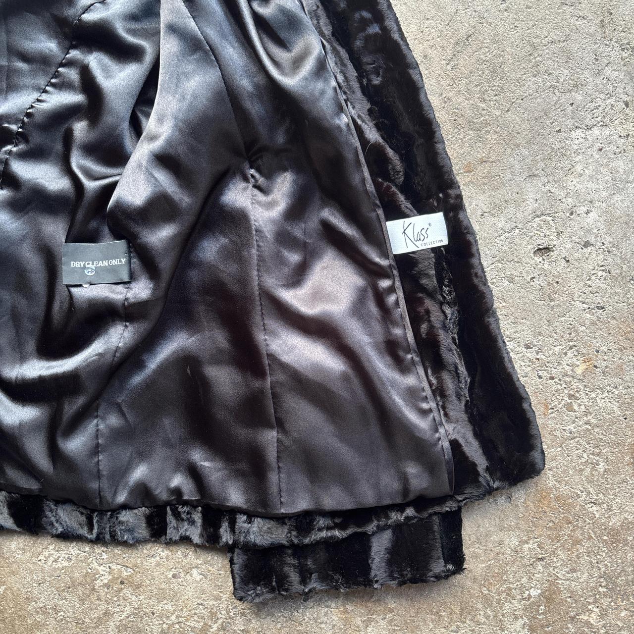 Vintage Black Klass Collection faux fur coat - oversized, lined, and with a