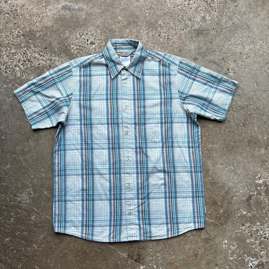 Carhartt chequered blue and white short-sleeved shirt