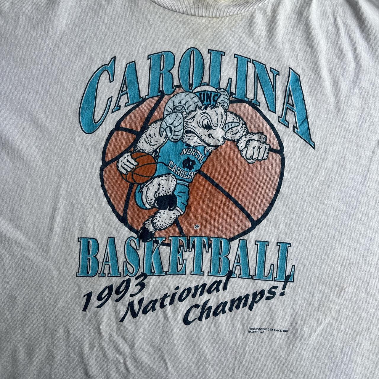 Vintage White Single Stitch Carolina Basketball T-Shirt - XL
