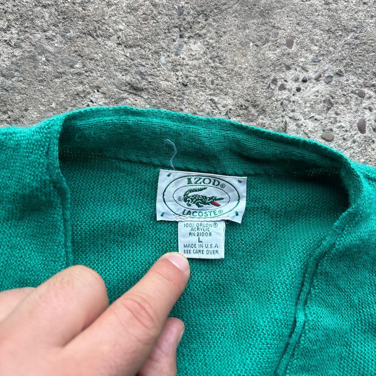 Vintage Green Izod Lacoste knitted cardigan - L