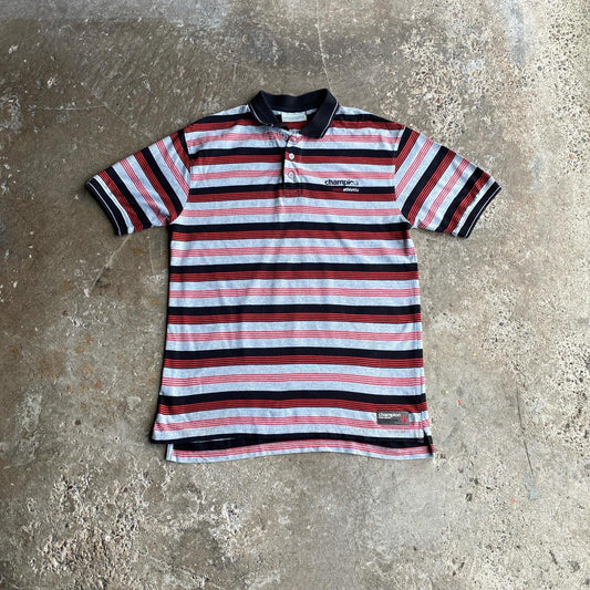 Multi Coloured Striped Champion Polo Shirt - XL