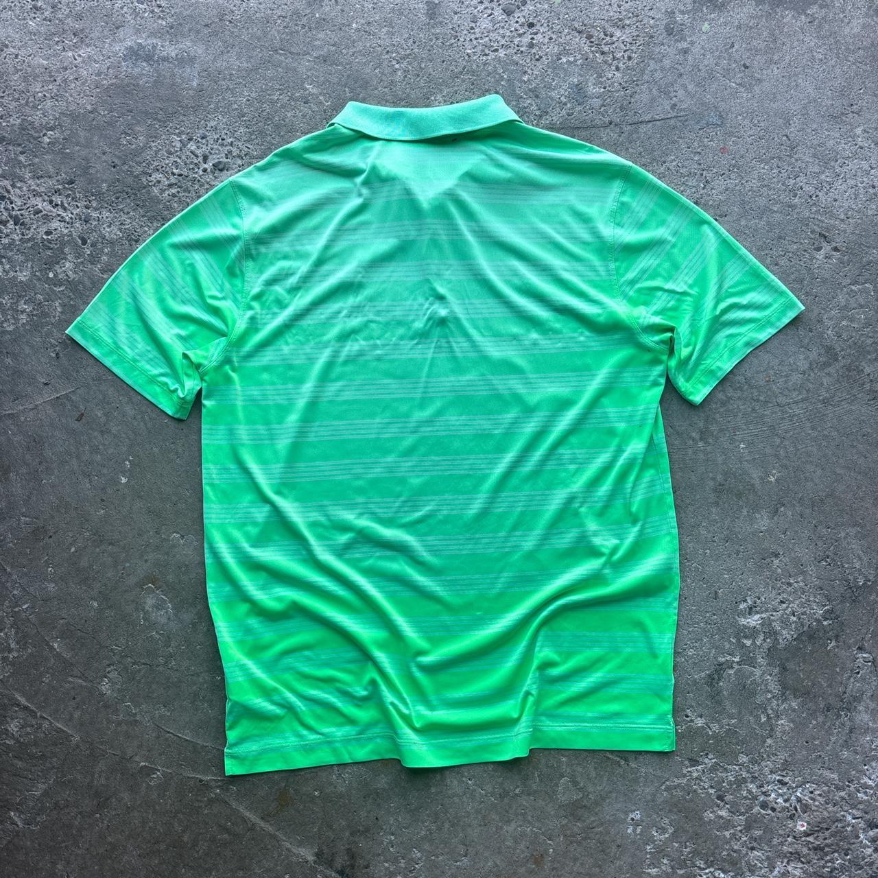 Green and white striped Nike Golf polo shirt