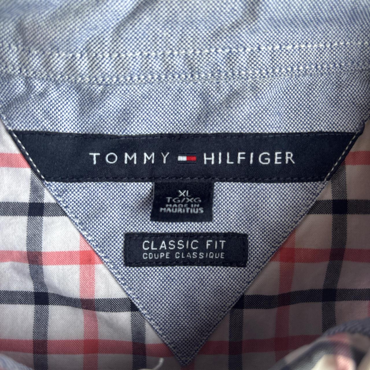 White & Pink Tommy Hilfiger Checkered Oxford Shirt -  XL