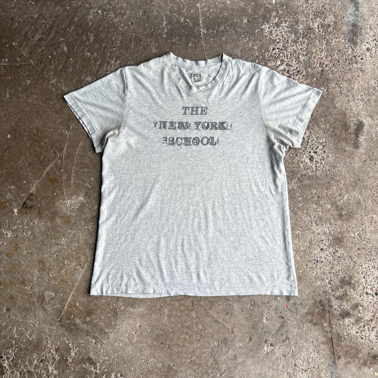 Grey ‘The New York School’ Graphic Text T-Shirt - L