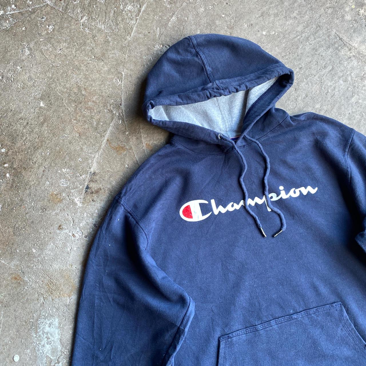 Navy Champion Logo Hoodie - M