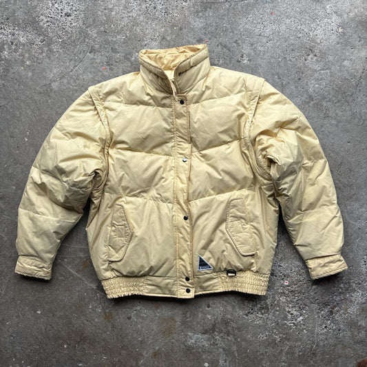 Cream vintage Rodeo feather down puffer jacket