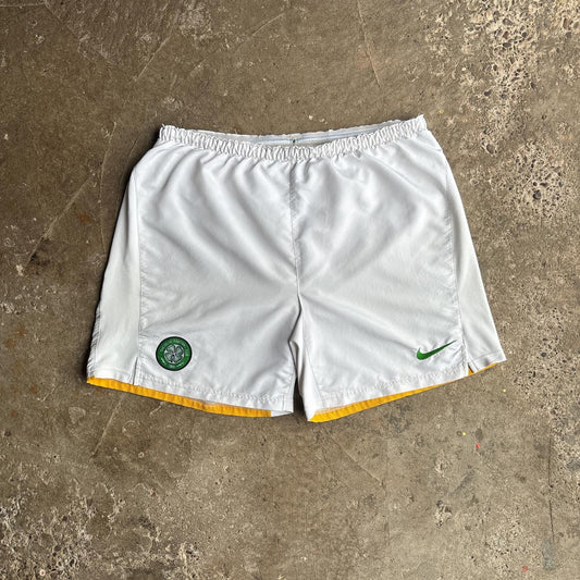 White Celtic FC Nike Football Shorts - L