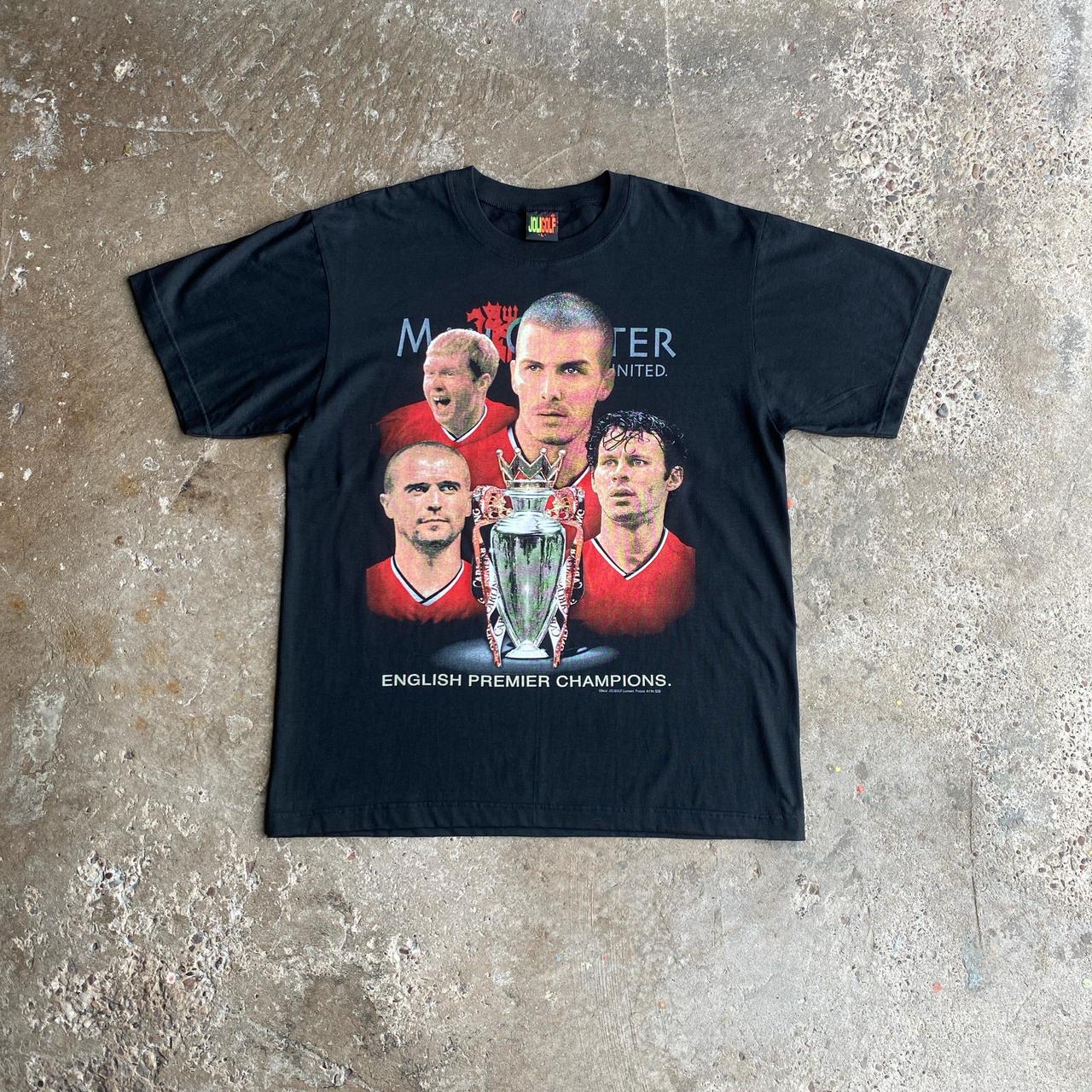 Black Vintage Manchester United Graphic Champions T-Shirt - L