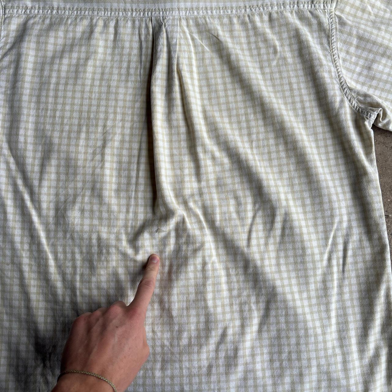 Yellow & White Checkered Timberland Short Sleeve Shirt - M
