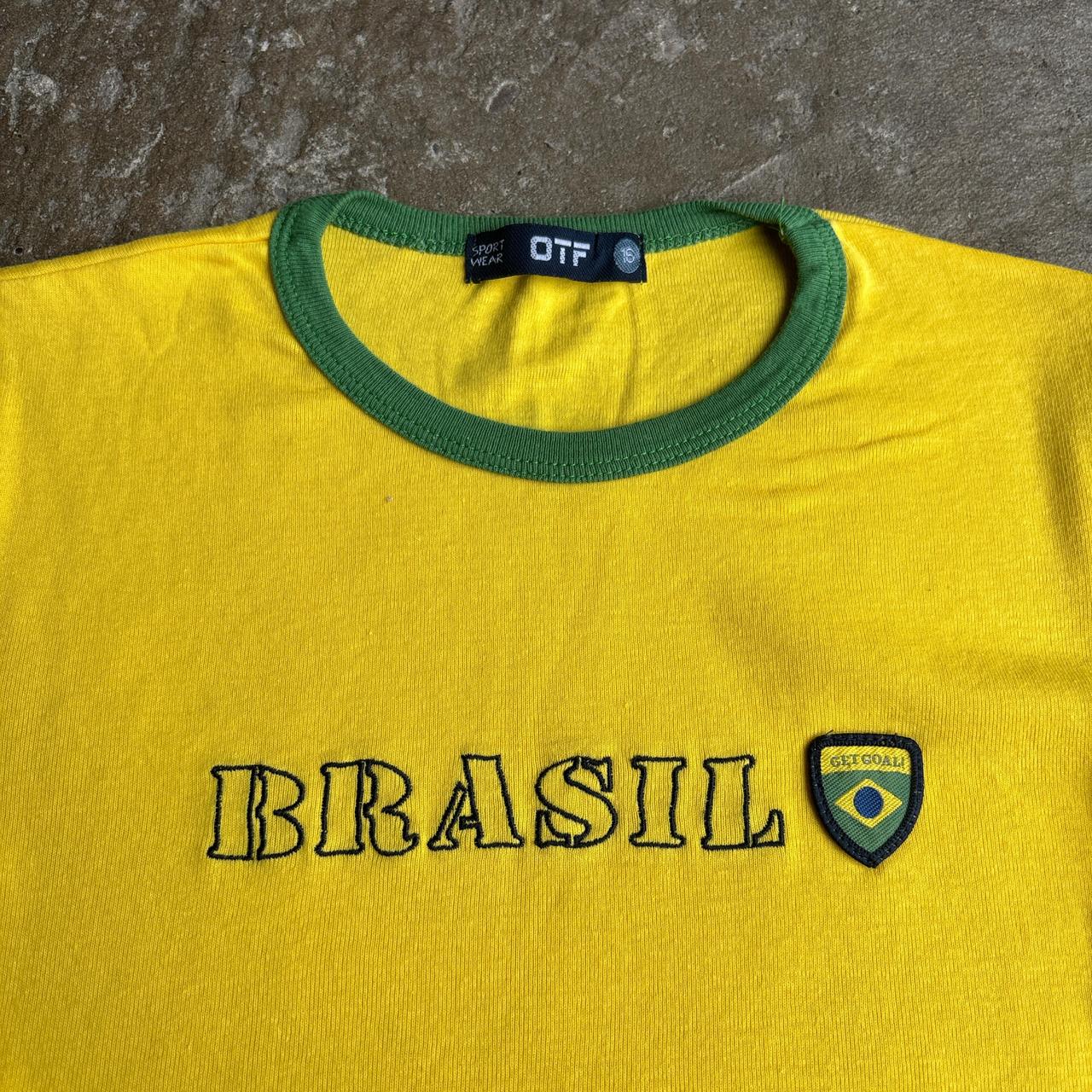 Yellow and green ‘Brasil’ baby tee