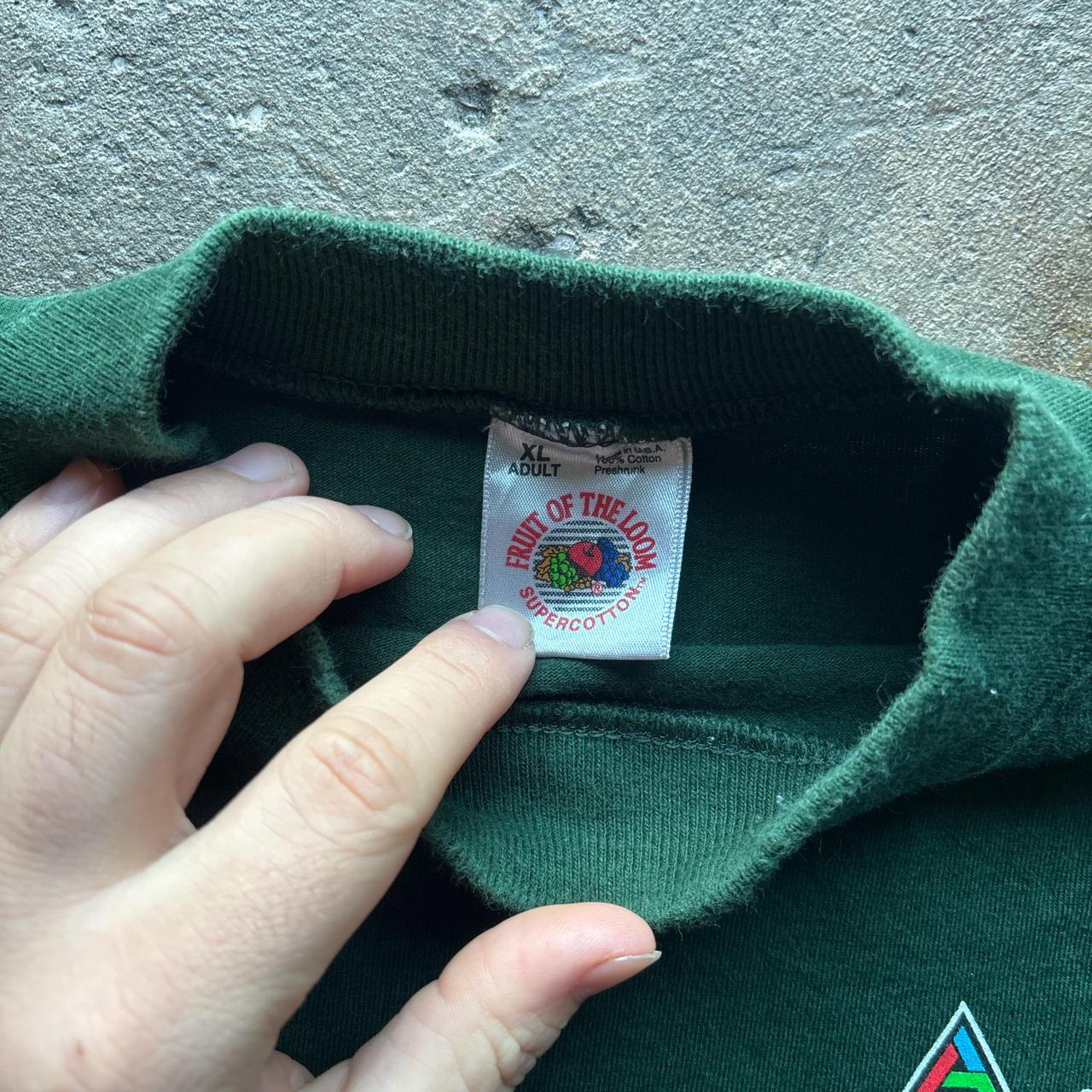 Vintage Green long sleep top with ‘Holiday Buck’ graphic - XL