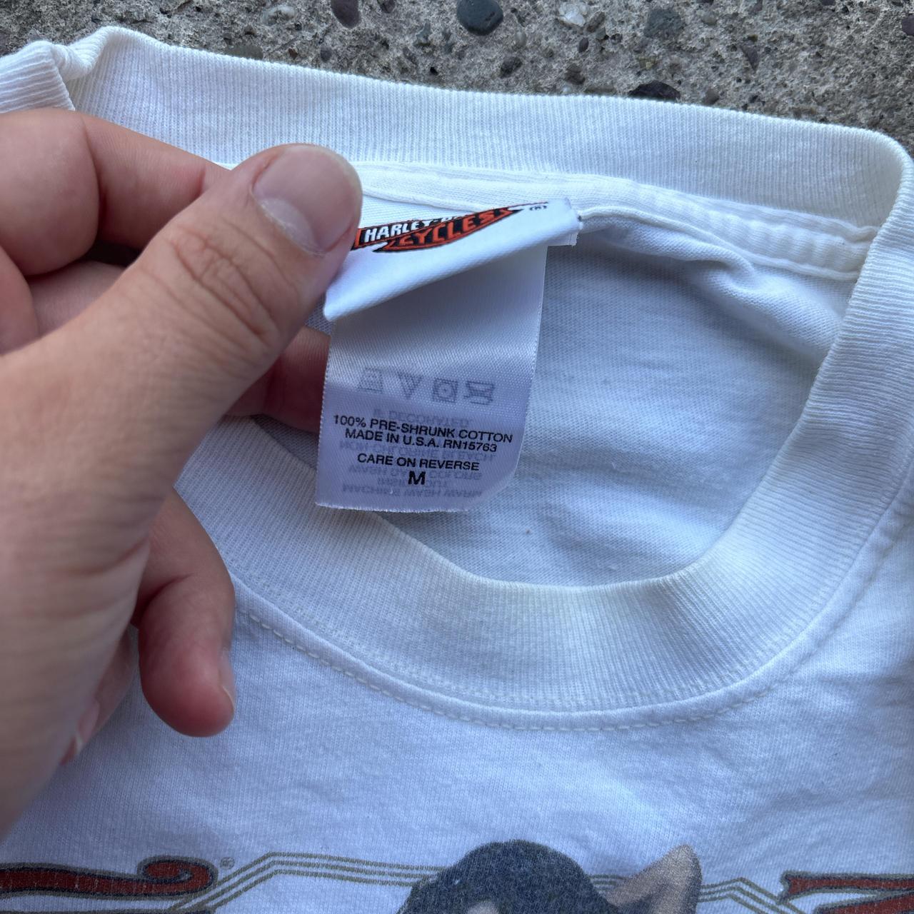 00s Harley Davison white long sleeve top - M