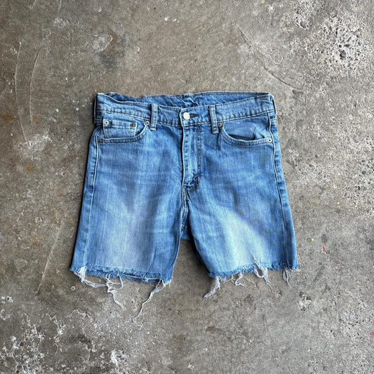 Light Blue Denim Levi’s Ripped Jean Shorts