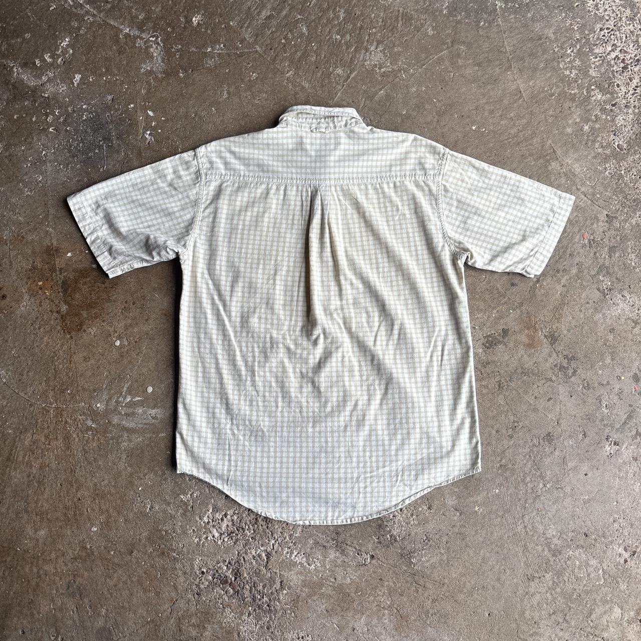 Yellow & White Checkered Timberland Short Sleeve Shirt - M