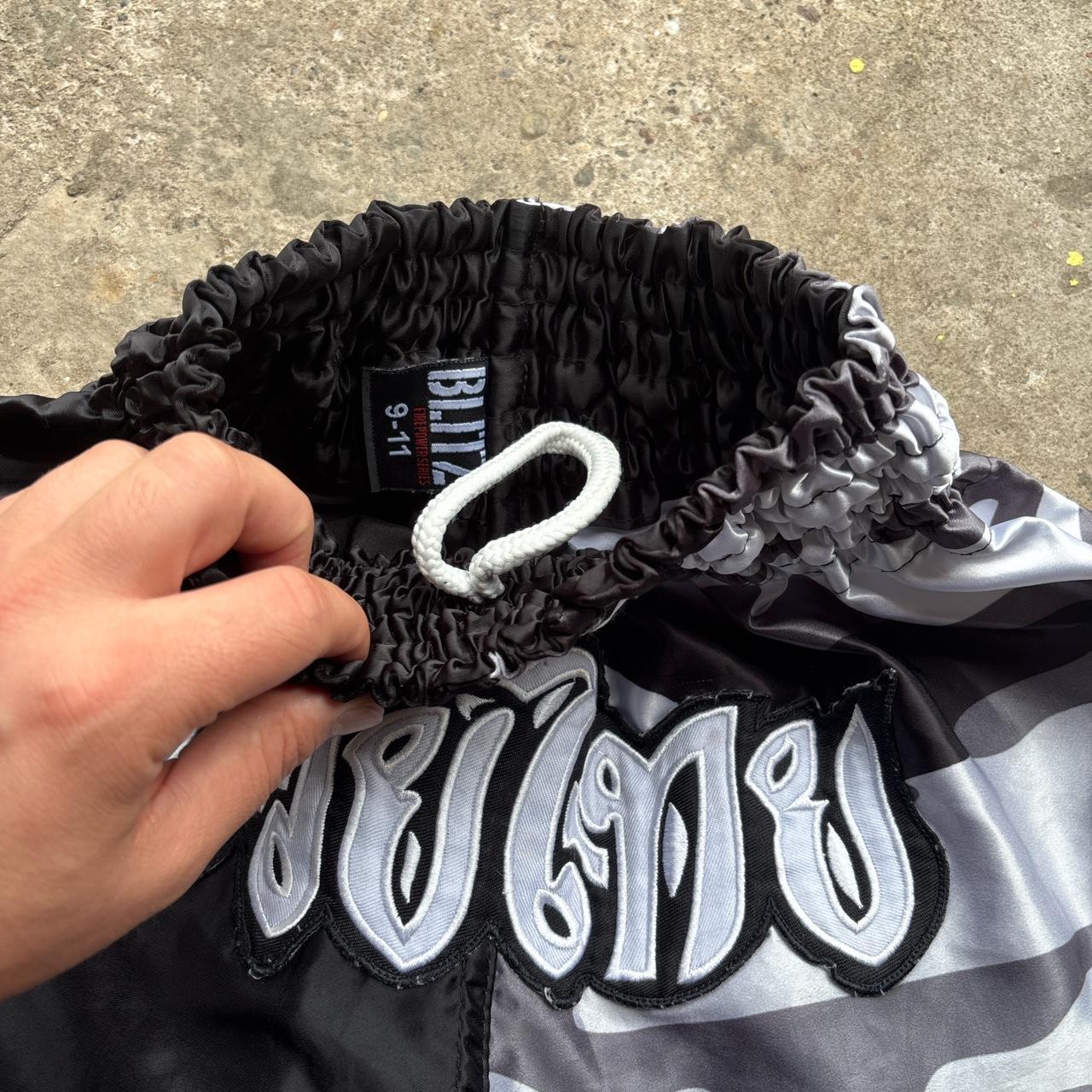 Black and grey camo Muay Thai shorts