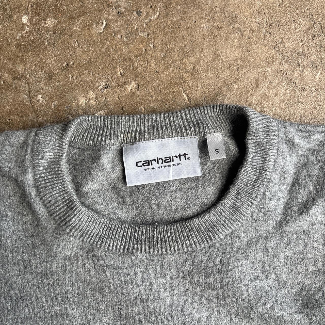 Grey Carhartt WIP Lambswool Crewneck Jumper - S