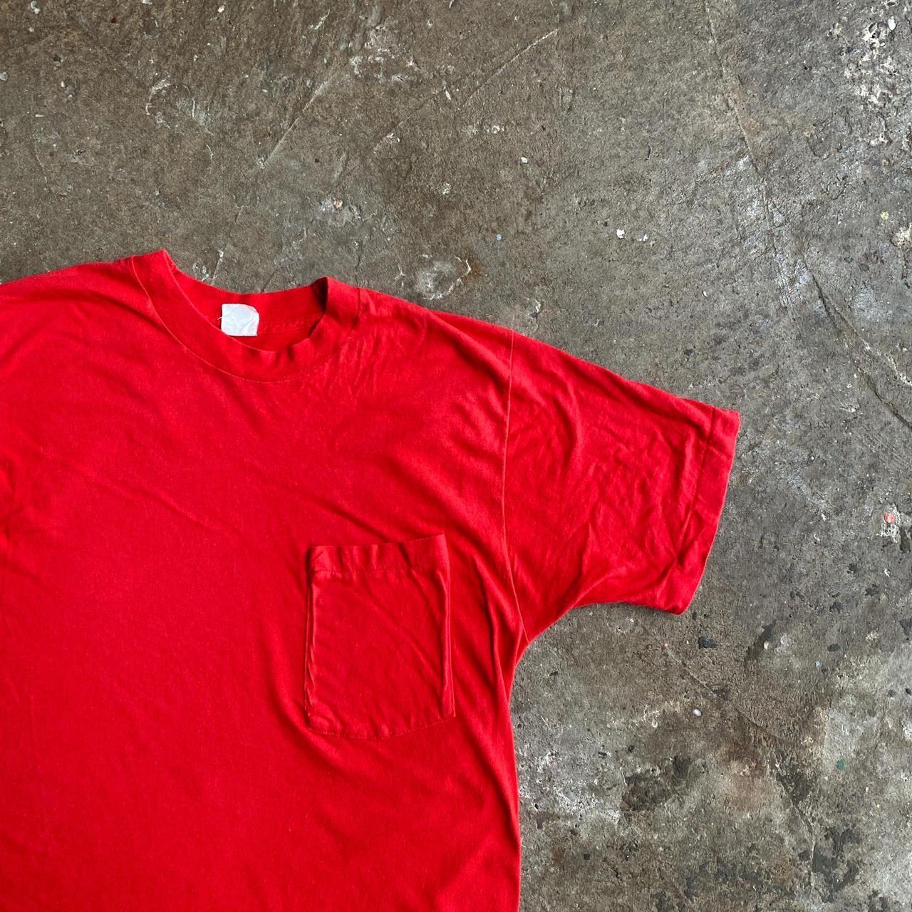 Vintage Red Single Stitch Pocket T-Shirt - M