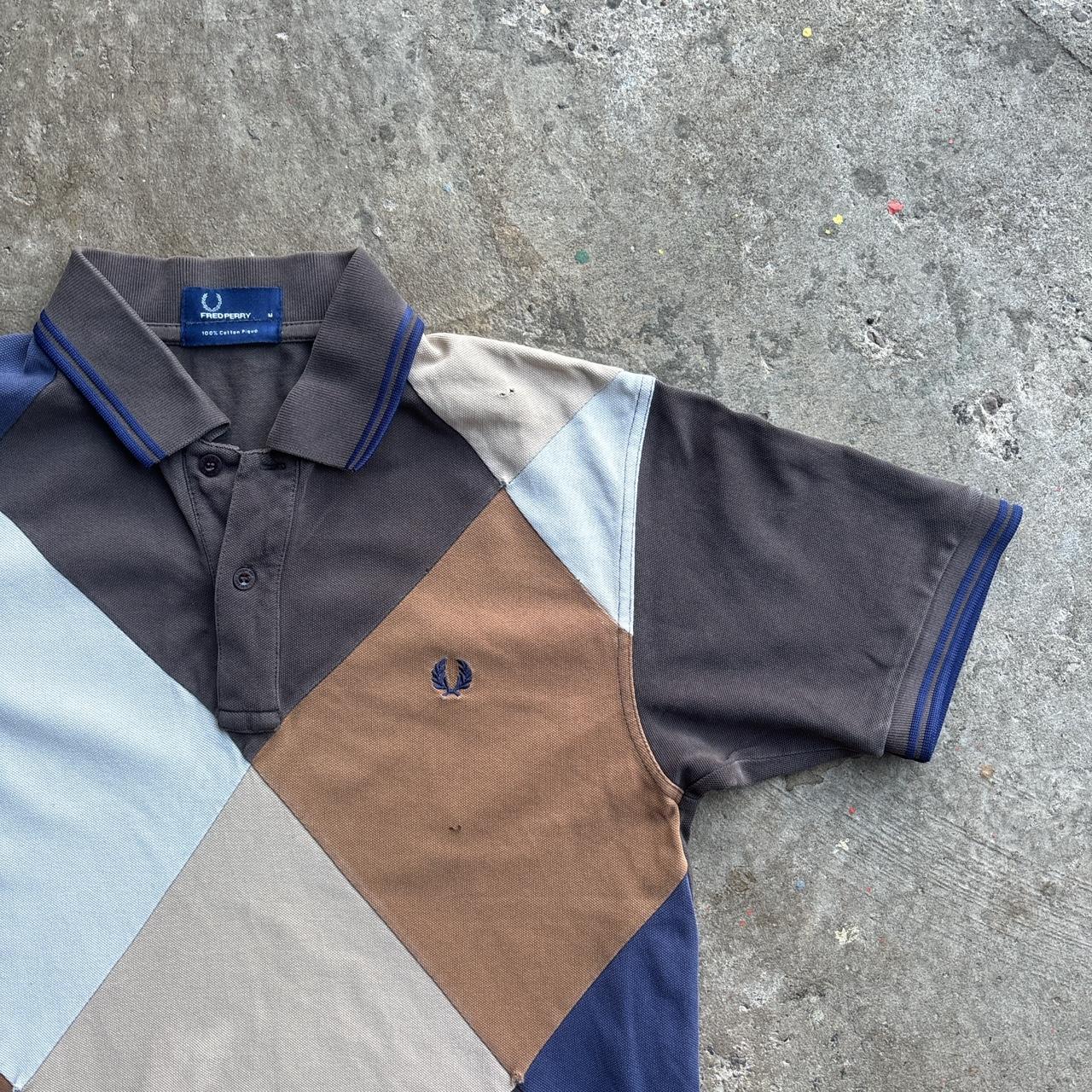 Incredible Fred Perry Brown Check Print Polo Shirt