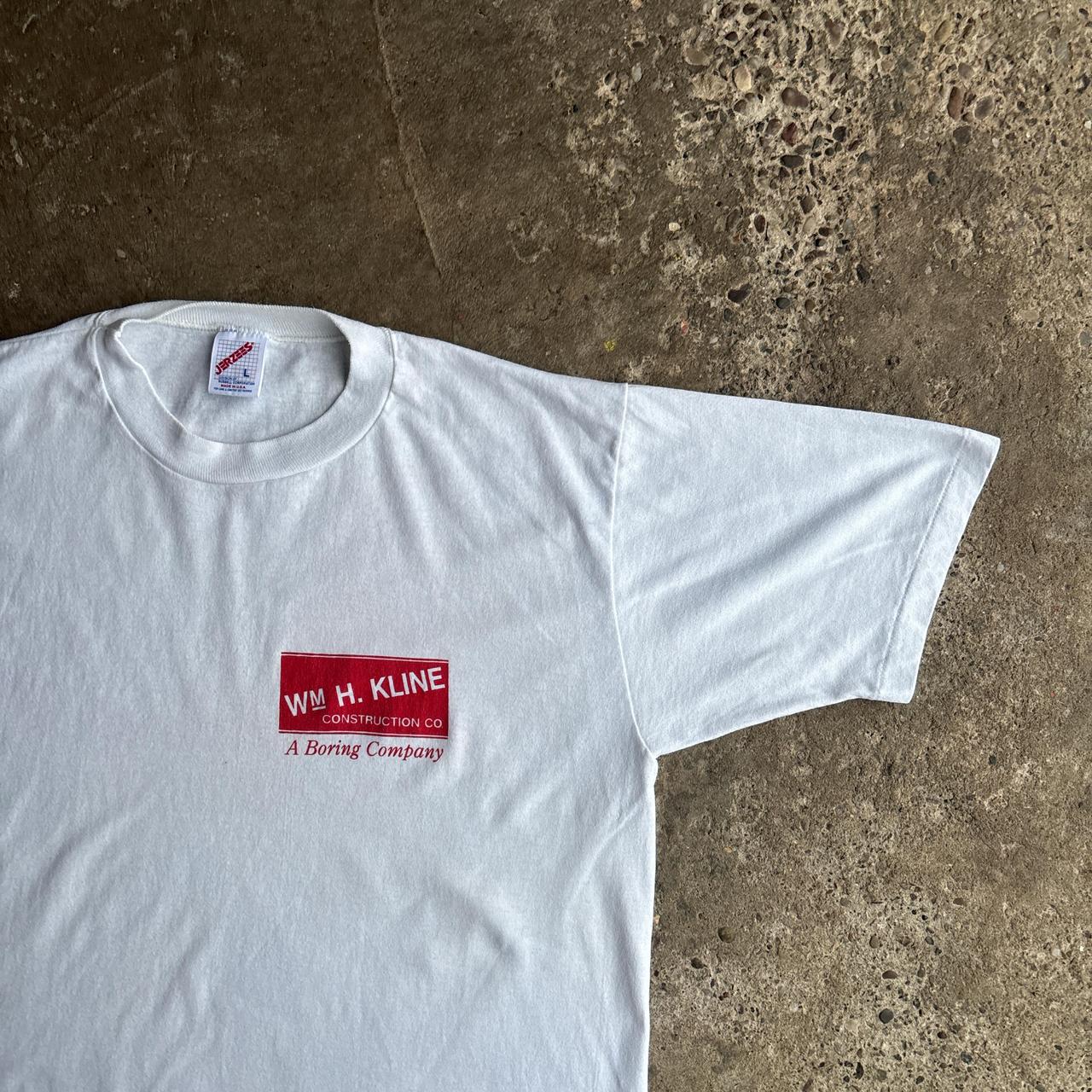 Vintage Single Stitch Graphic Construction T-Shirt - L