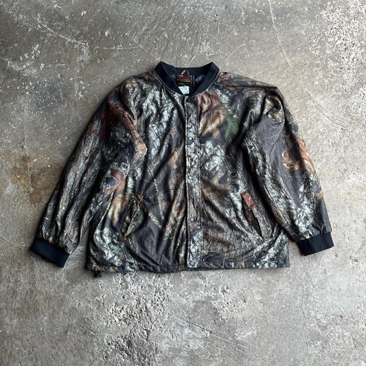 Stearns Mossy Oak Print Button Up Bomber Jacket  - L