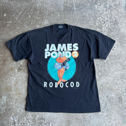 1993 James Pond 2 Robocod black graphic tee