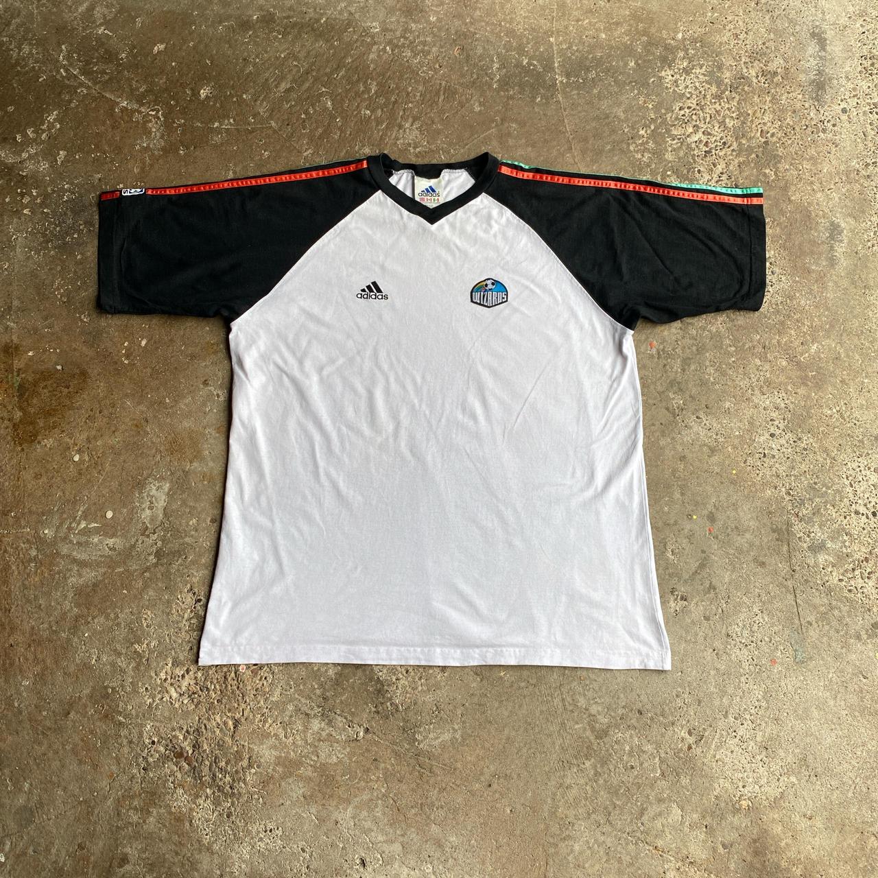 Vintage White & Black Kansas City Wizards Adidas MLS T-Shirt - 2XL