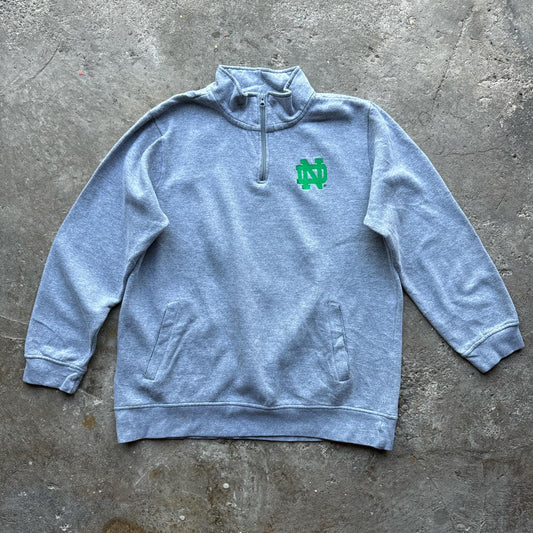 Grey Adidas quarter zip with embroidered logo