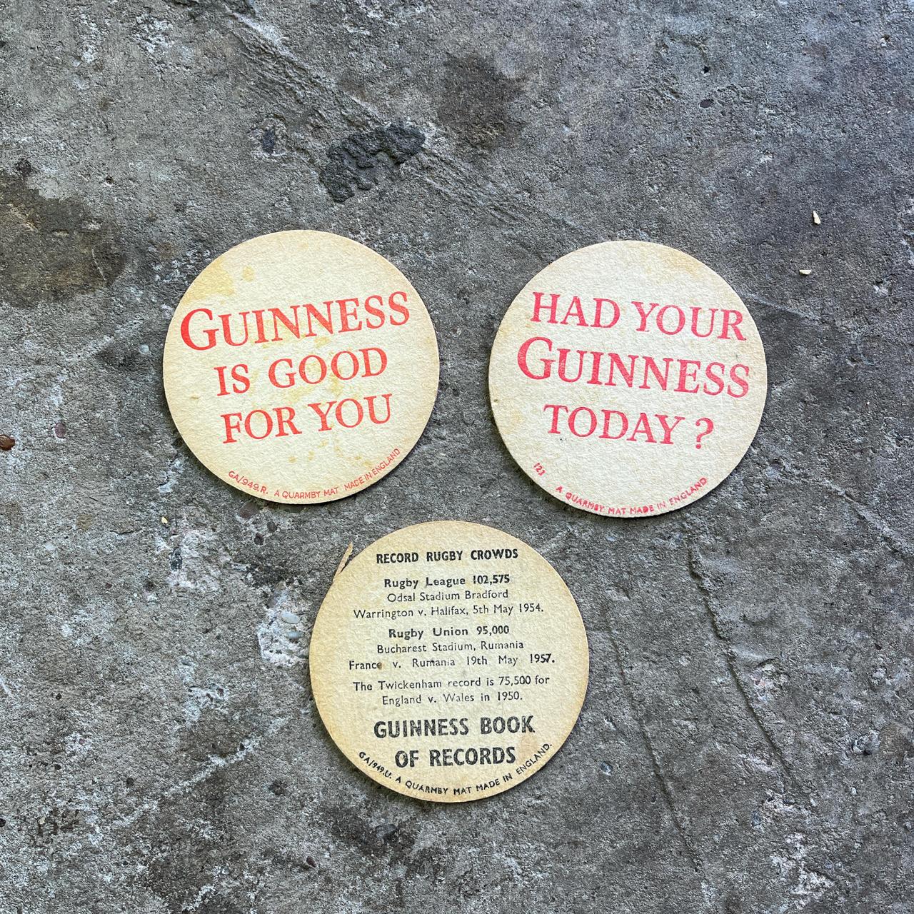 Vintage Guinness beer mats (double sided)