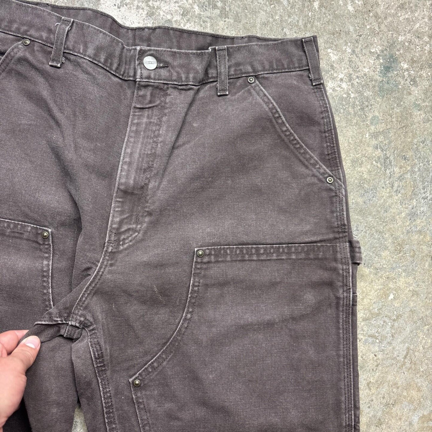 Brown Carhartt Double Knee Men’s Dungaree Fit Trousers | W36L36