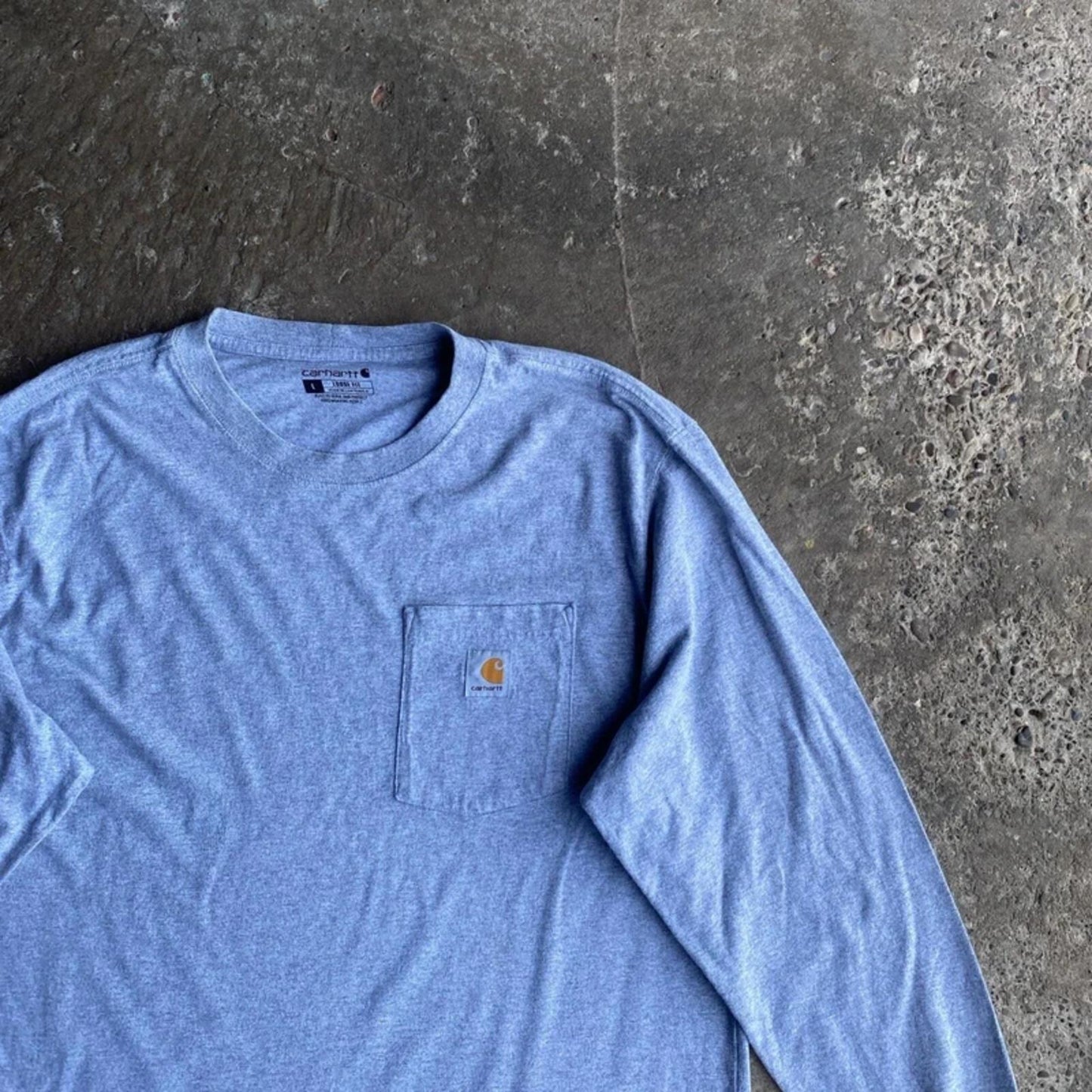 Grey Long-Sleeve Carhartt T-Shirt - L