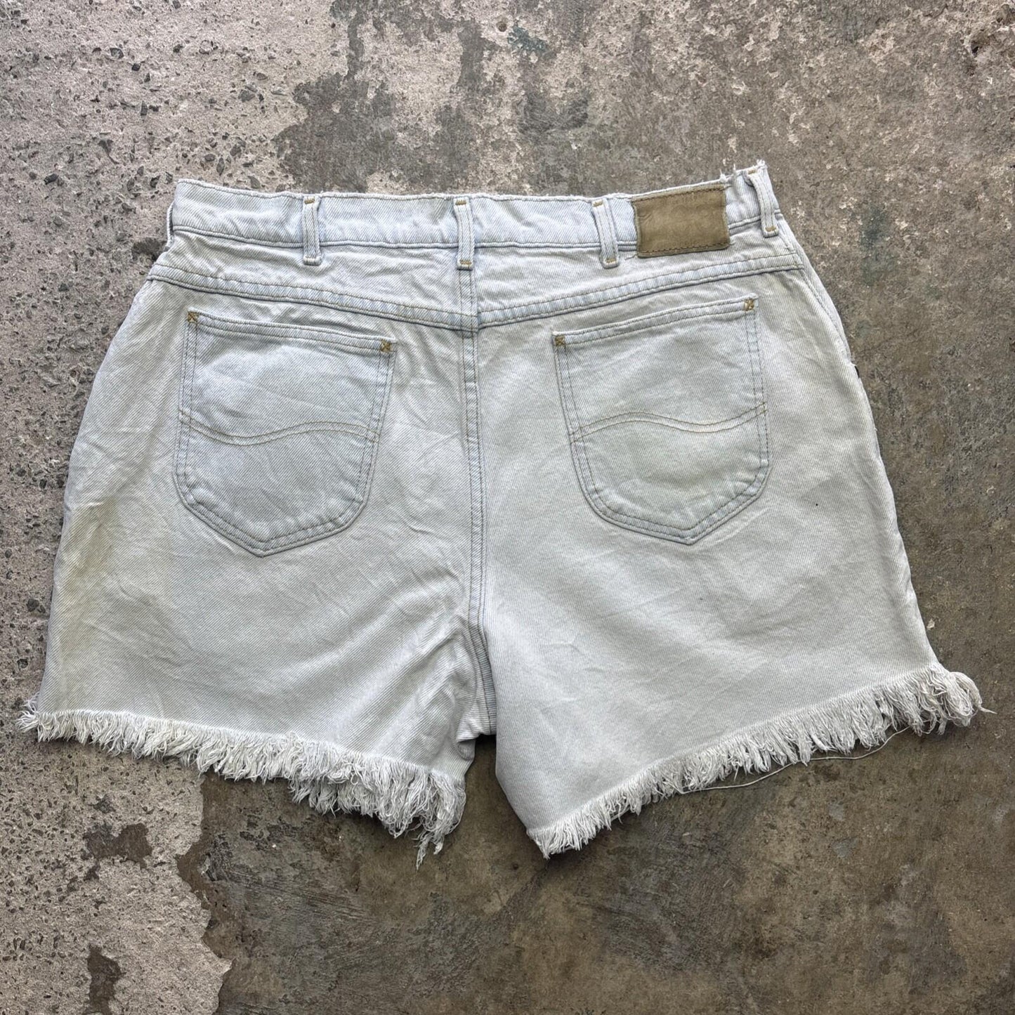 Light Blue Denim Lee Men’s Cut Off Short Shorts | W35