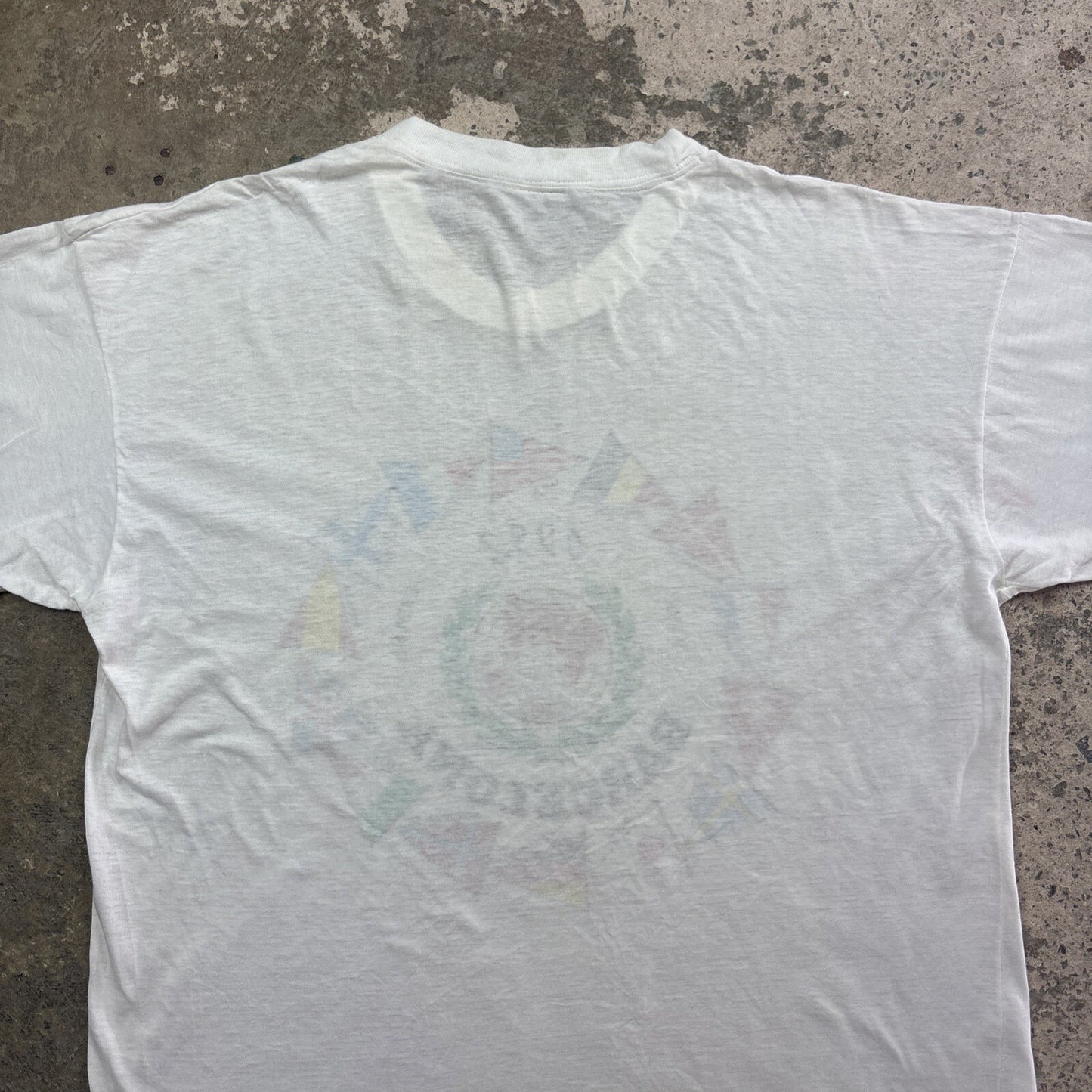 Vintage White Barcelona 1992 Olympics Graphic T-Shirt | Size L